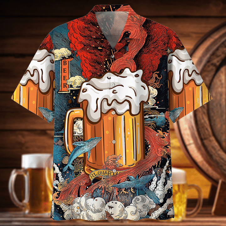 Amazing Beer Hawaiian Shirt Tropical Aloha Button Up