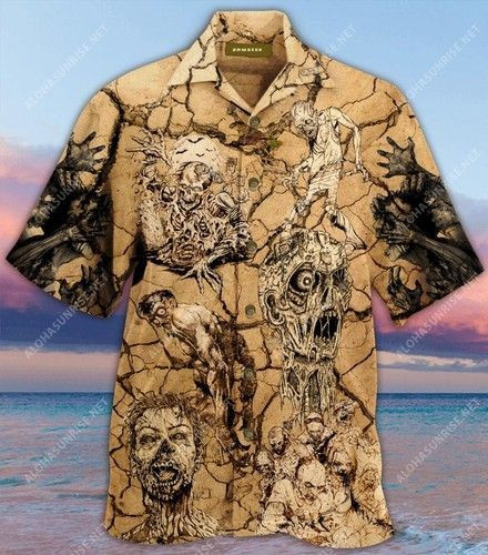Amazing Zombies Unisex Hawaiian Shirt Tropical Aloha Button Up