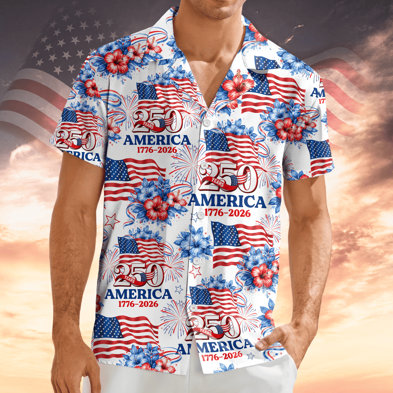 America 250Th Anniversary Hawaiian Shirt 1776 2026 Independence Day Apparel Patriotic Gifts
