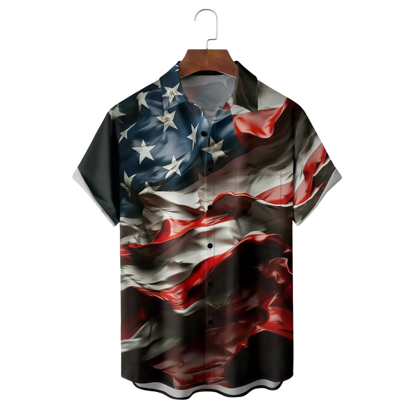 American Flag Flying Hawaiian Shirt Independence Day Apparel Gifts For Patriots