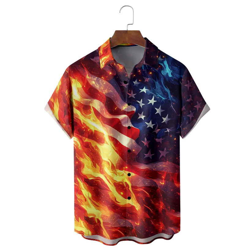 American Independence Day US Flag Hawaiian Shirt USA Flag Clothing Patriotic Gifts