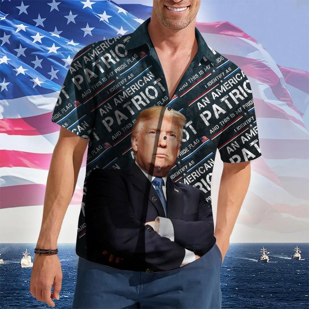 An American Patriot And This Is My Pride Flag Hawaiian Shirt Trump 2024 Merch Patriotic Shirt