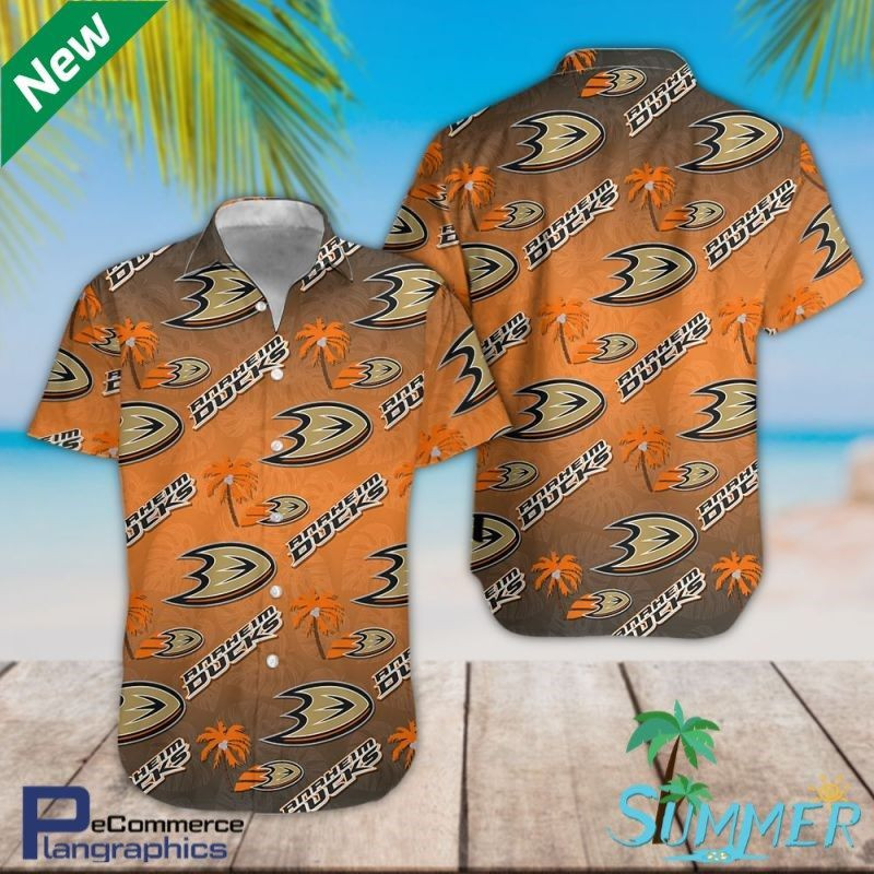 Anaheim Ducks Aloha Shirt Hawaiian Shirt Tropical Aloha Button Up