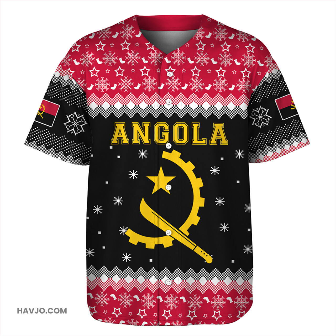 Angola Christmas Coat of Arms Baseball Jersey