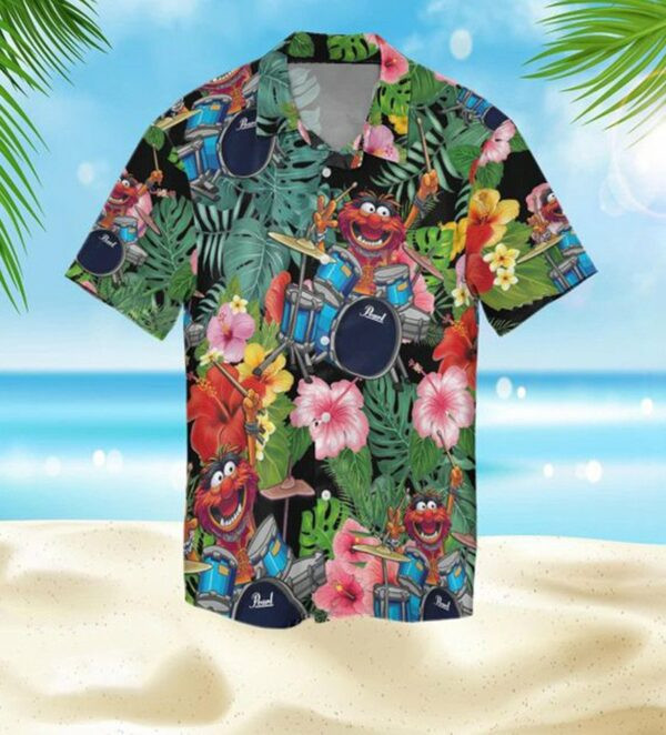 Animal The Muppet Drum Hawaiian Shirt Tropical Aloha Button Up