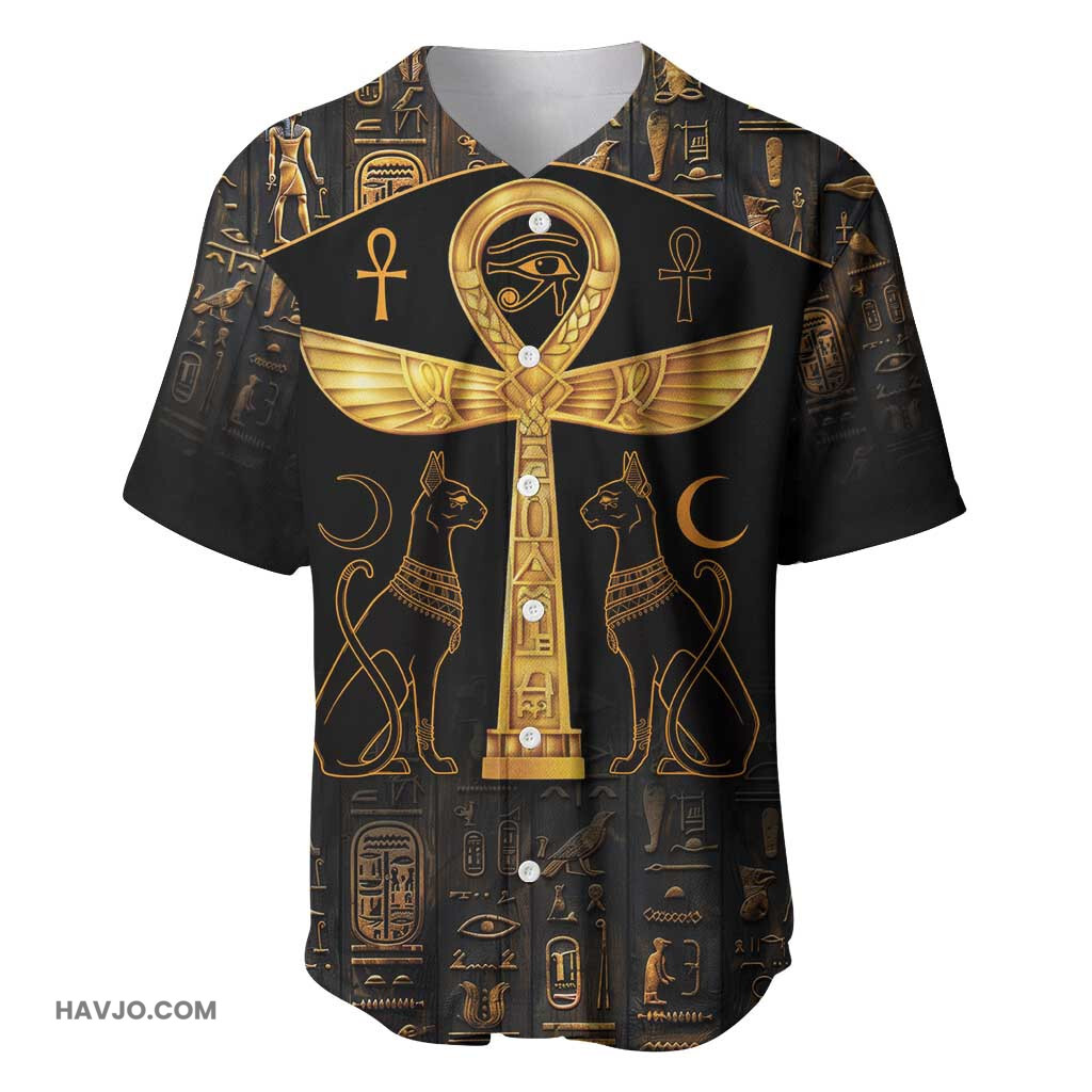 Ankh with Eye of Horus Ancient Egypt Culture Baseball Jersey