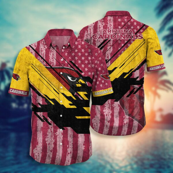 Arizona Cardinals Flag American Hawaiian Shirt Tropical Aloha Button Up
