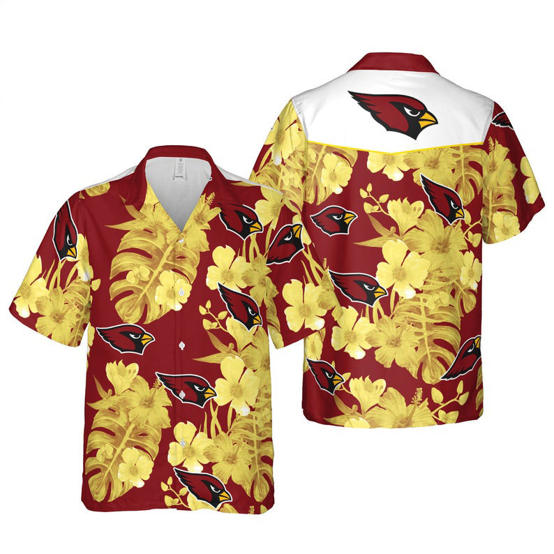 Arizona Cardinals Floral 1506Hawaiian Shirt Tropical Aloha Button Up