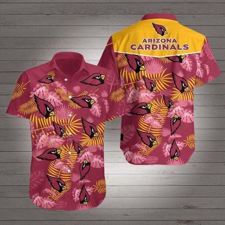 Arizona Cardinals Floral Summer Hawaiian Shirt Tropical Aloha Button Up