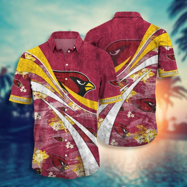Arizona Cardinals Flower Floral Summer Hawaiian Shirt Tropical Aloha Button Up