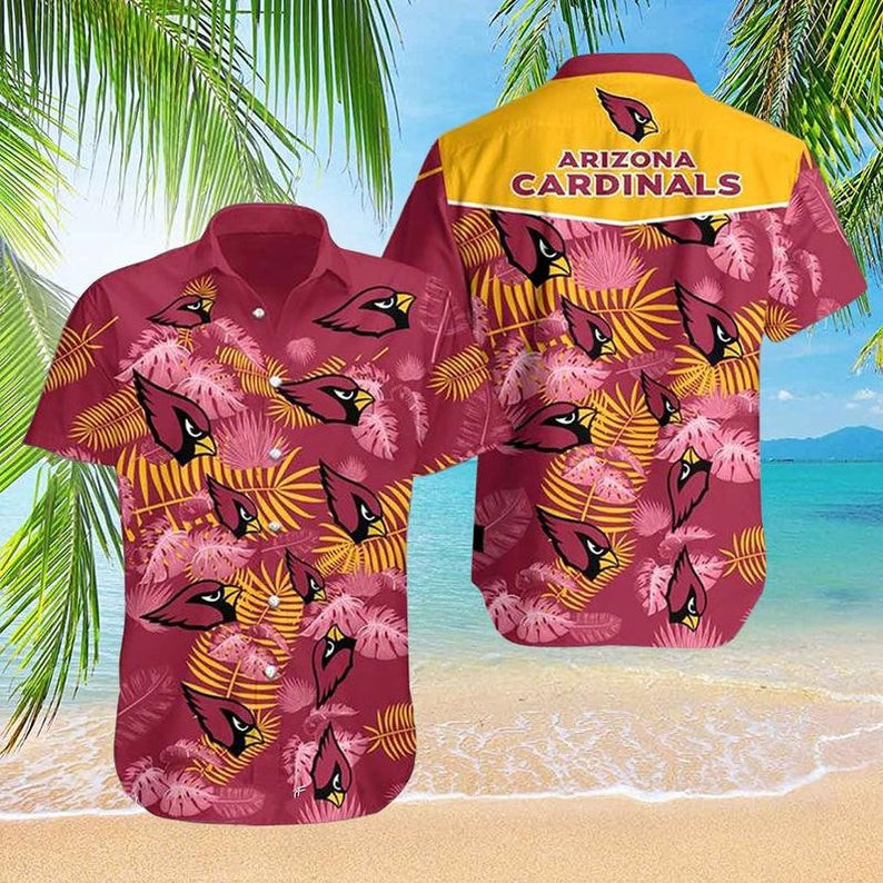 Arizona Cardinals Logo Summer Hawaiian Shirt Tropical Aloha Button Up