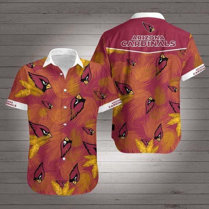 Arizona Cardinals Many Logo Floral Hawaiian Shirt Tropical Aloha Button Up