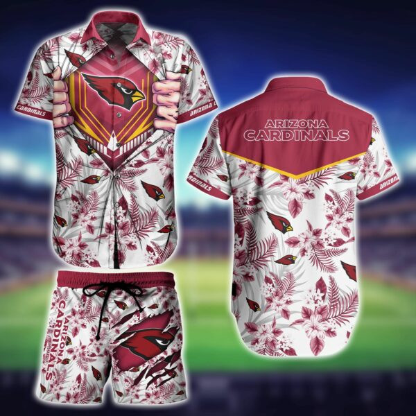 Arizona Cardinals My Heart Hawaiian Shirt Tropical Aloha Button Up