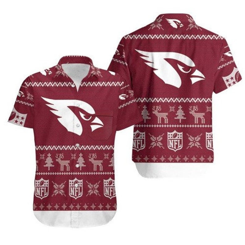 Arizona Cardinals Ugly Rsitmas 1506Hawaiian Shirt Tropical Aloha Button Up