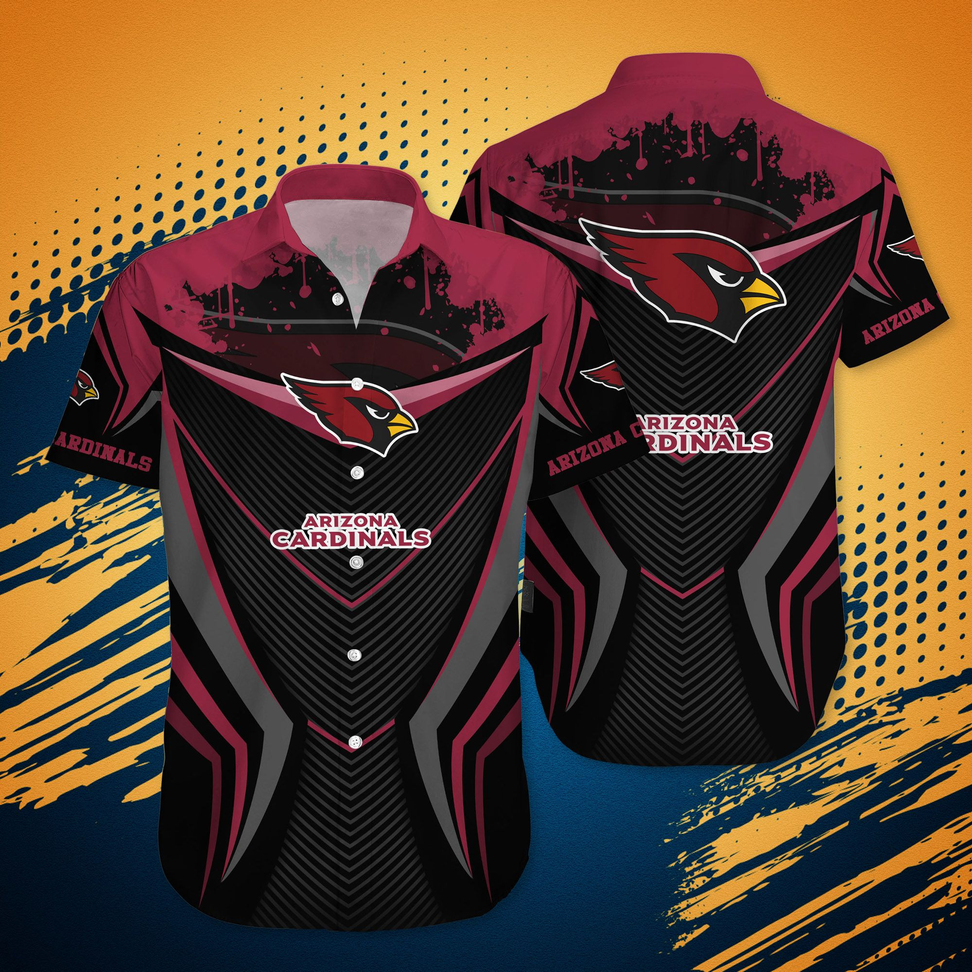 Arizona Cardinals Under Armour Hawaiian Shirt Tropical Aloha Button Up