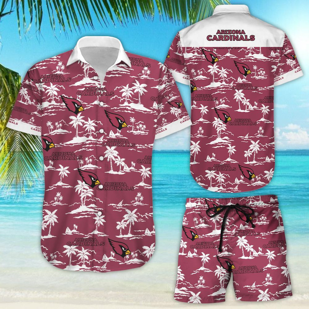 Arizona Cardinals Vintage Mlb Hawaiian Shirt Tropical Aloha Button Up