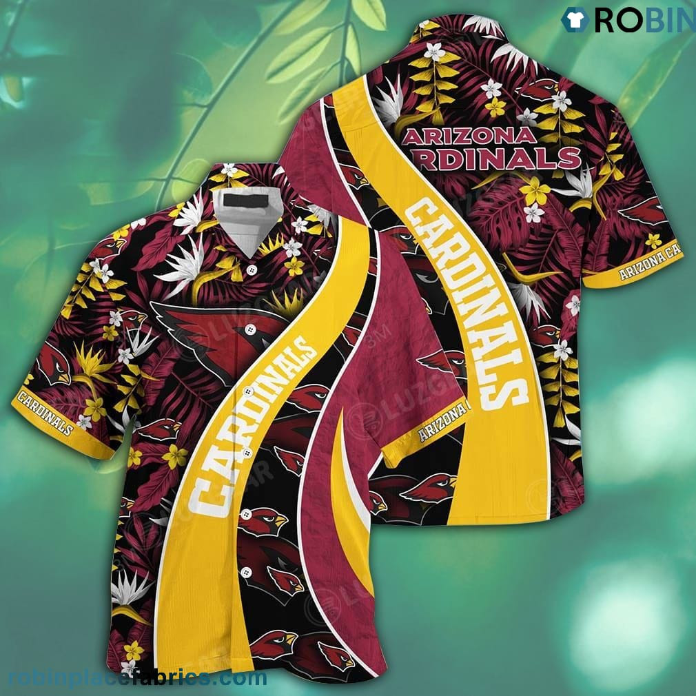 Arizona Cardinals With Patterns Hawaiian Shirt Tropical Aloha Button Up