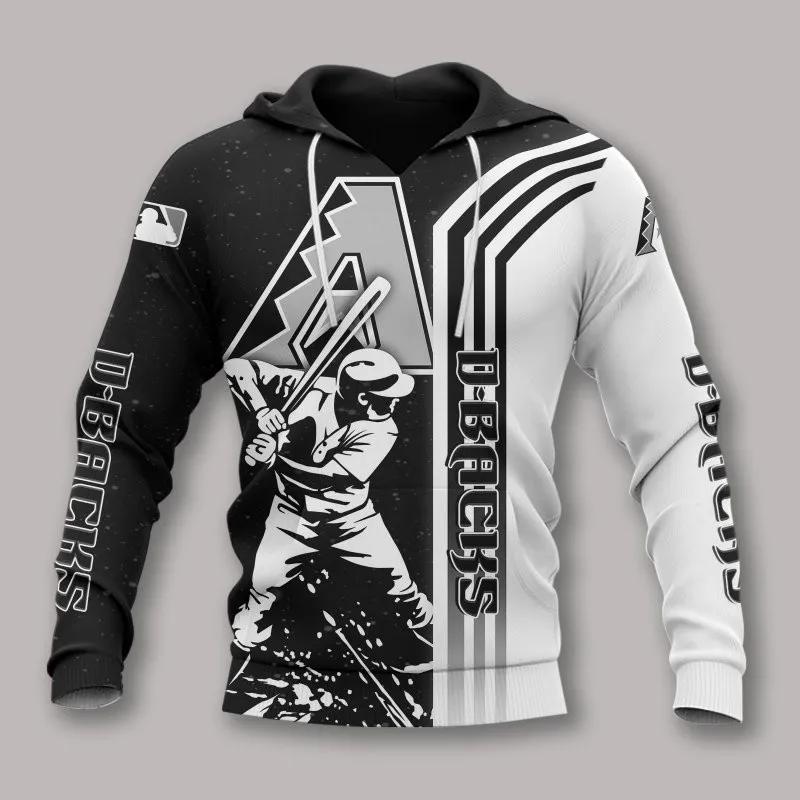 Arizona Diamondbacks Black White MLB All Over Print Hoodie