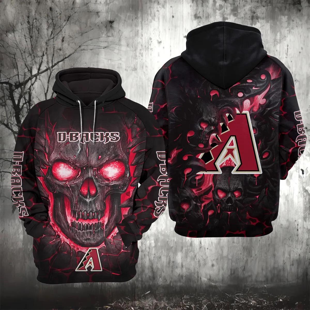 Arizona Diamondbacks Lava Skull MLB All Over Print Hoodie