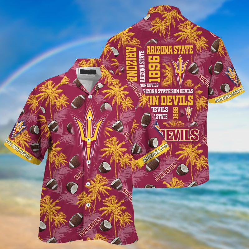 Arizona State Sun Devils Ncaa Hawaiian Shirt Tropical Aloha Button Up