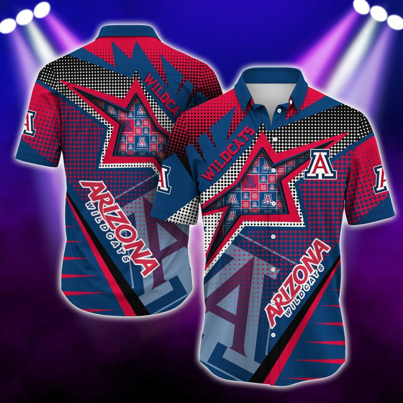 Arizona Wildcats Ncaa Hawaiian Shirt Tropical Aloha Button Up