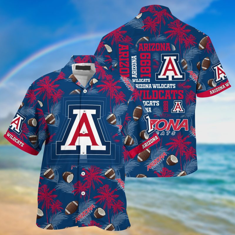 Arizona Wildcats Ncaa Hawaiian Shirt Tropical Aloha Button Up