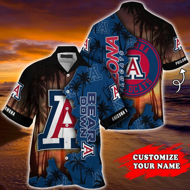 Arizona Wildcats Ncaa Personalized Summer Hawaiian Shirt Tropical Aloha Button Up