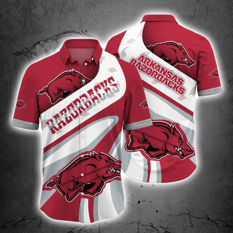Arkansas Razorbacks Ncaa Hawaiian Shirt Tropical Aloha Button Up