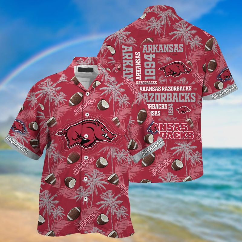 Arkansas Razorbacks Ncaa Hawaiian Shirt Tropical Aloha Button Up