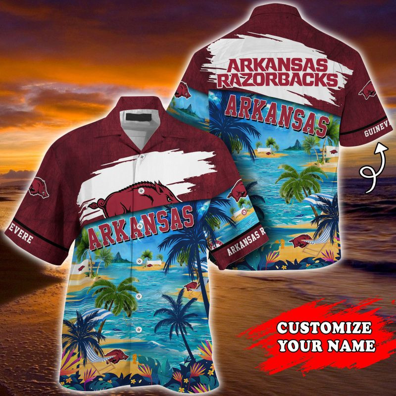Arkansas Razorbacks Ncaa Personalized Summer Hawaiian Shirt Tropical Aloha Button Up
