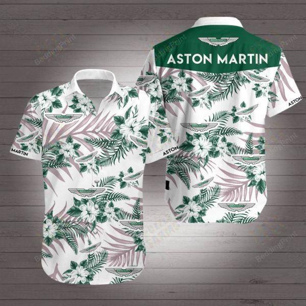 Astom Martin Hawaiian Shirt Tropical Aloha Button Up