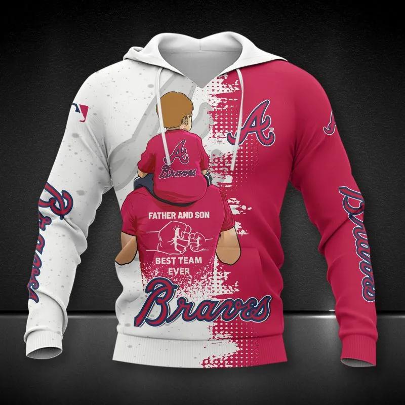 Atlanta Braves Dad and Son MLB All Over Print Hoodie