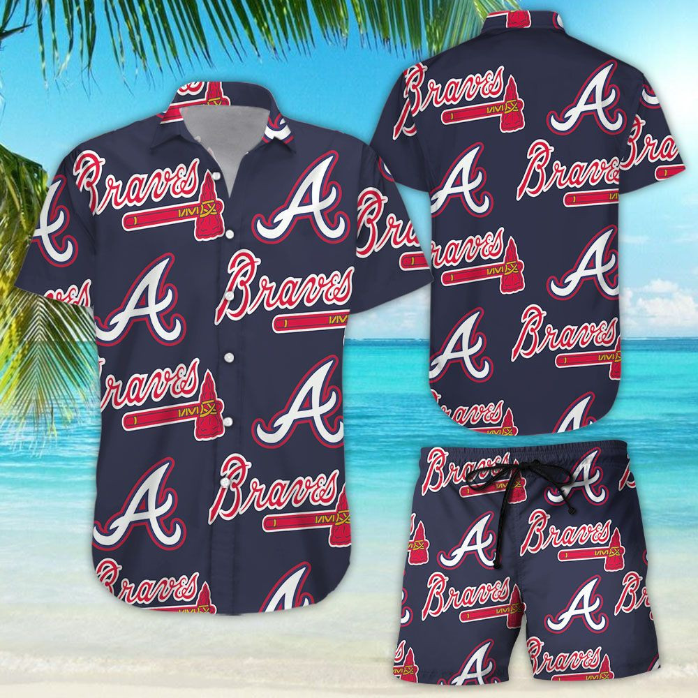Atlanta Braves Hawaiian Shirt Tropical Aloha Button Up