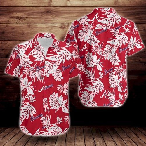 Atlanta Braves Tropical Flower Hawaiian Shirt Tropical Aloha Button Up