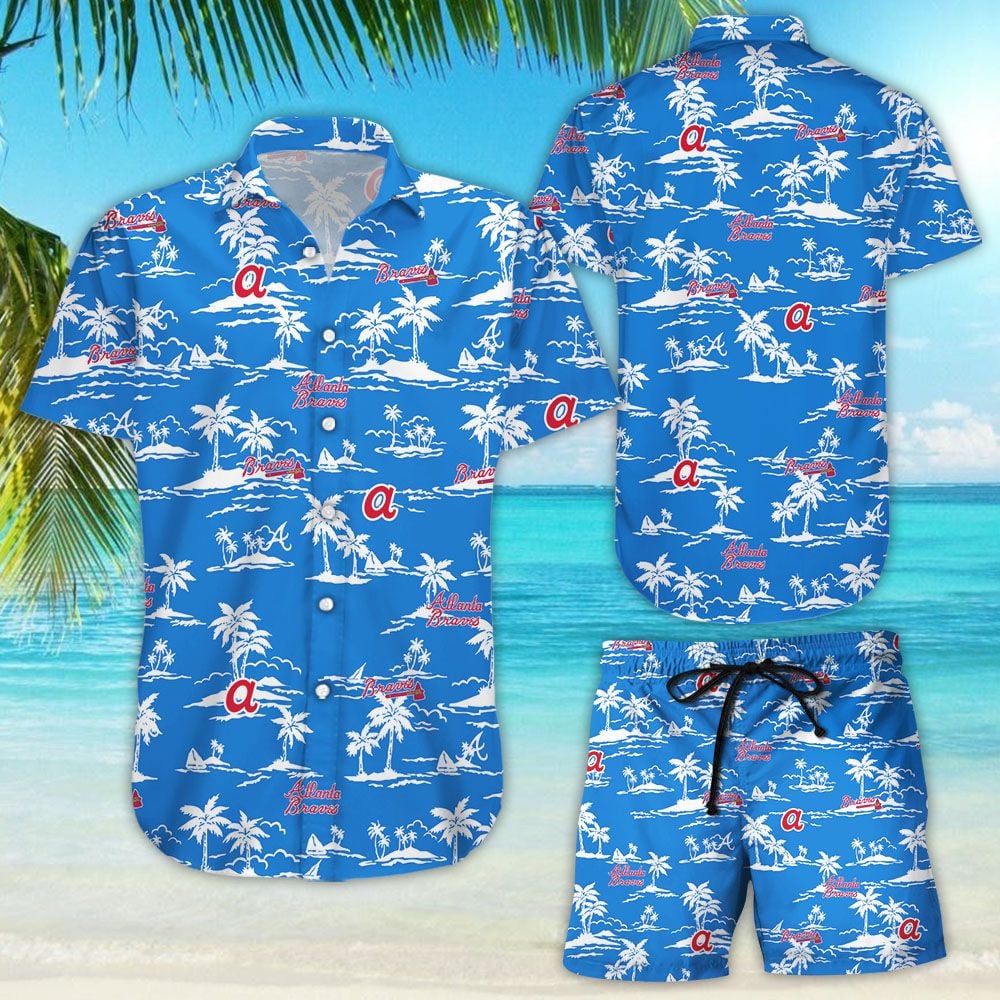 Atlanta Braves Vintage Mlb Hawaiian Shirt Tropical Aloha Button Up