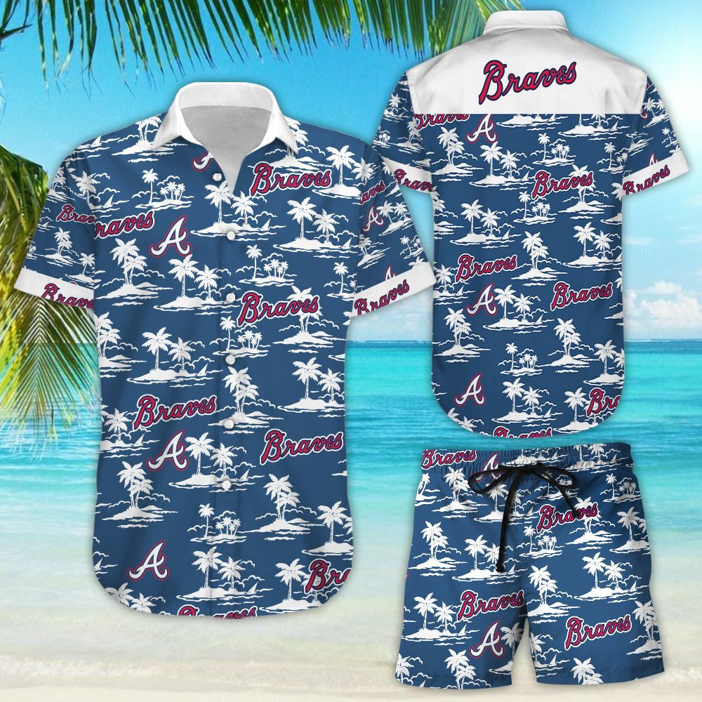 Atlanta Braves Vintage Mlb Hawaiian Shirt Tropical Aloha Button Up