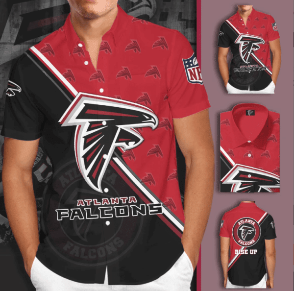 Atlanta Falcons Football Hawaiian Shirt Tropical Aloha Button Up