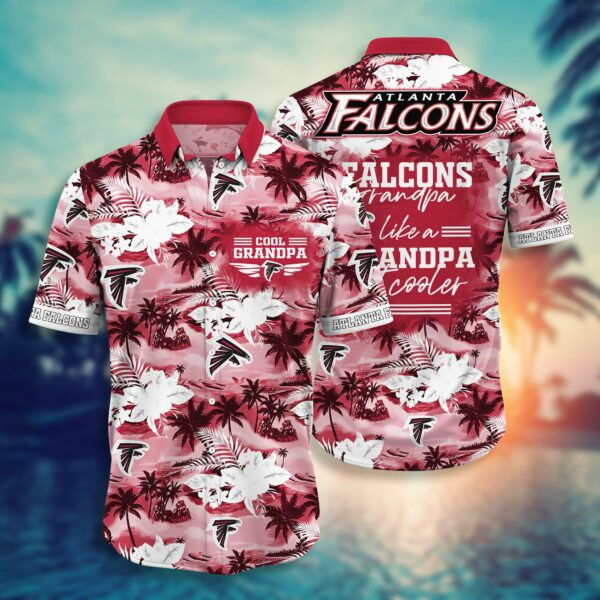 Atlanta Falcons For Grandparent Hawaiian Shirt Tropical Aloha Button Up