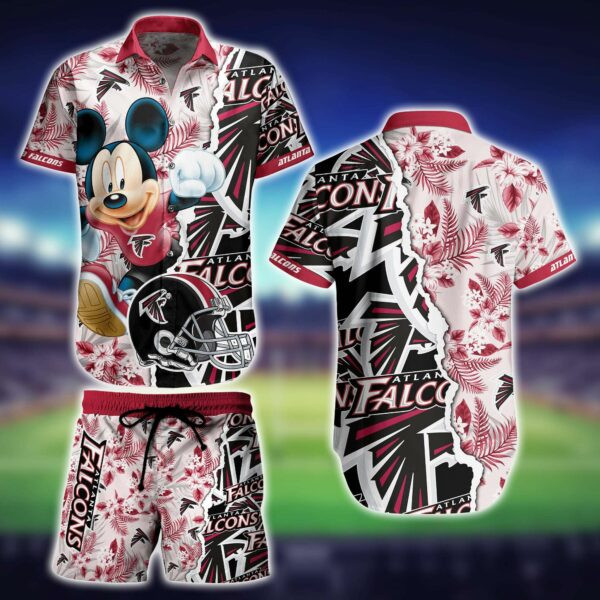 Atlanta Falcons Mickey Mouse Summer Hawaiian Shirt Tropical Aloha Button Up