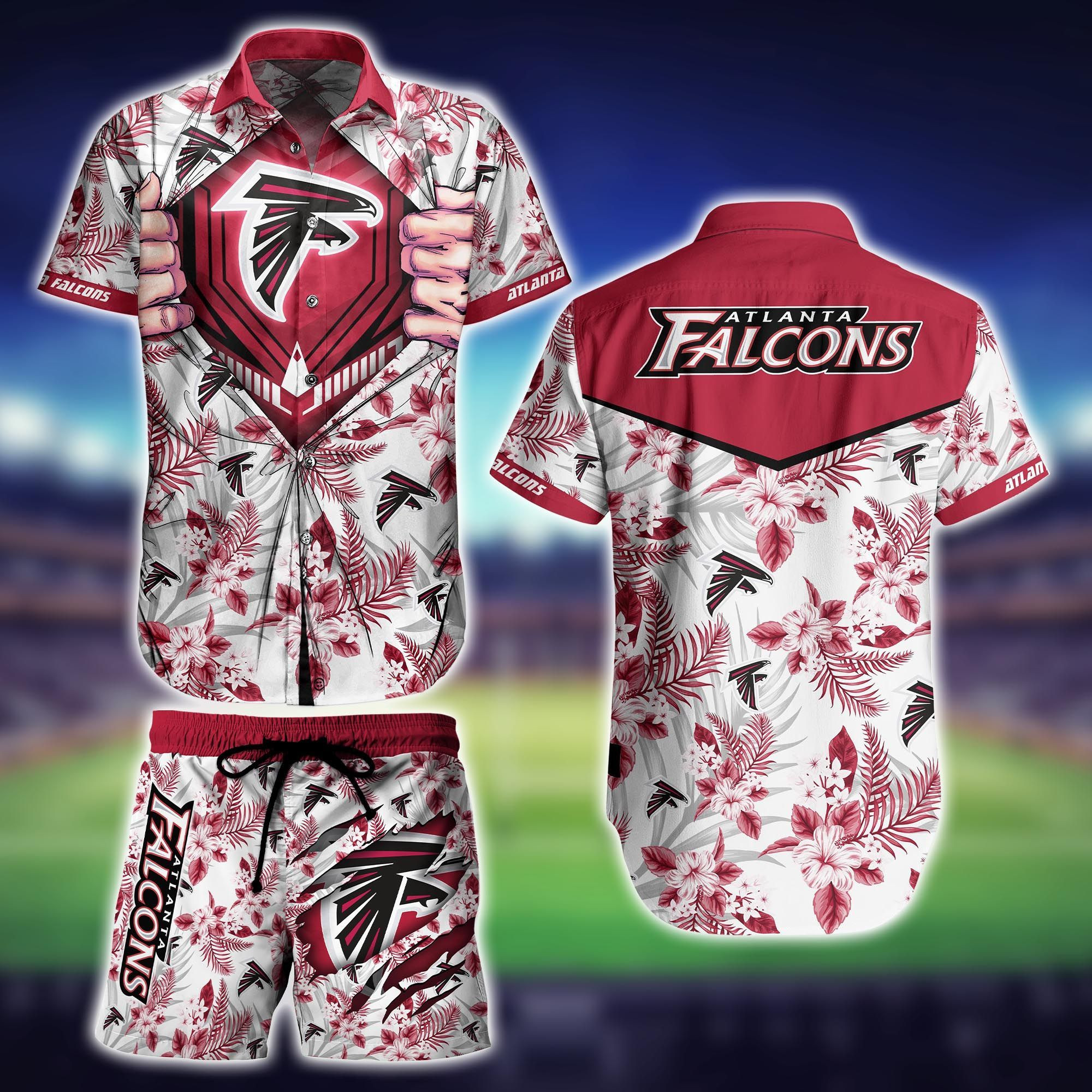 Atlanta Falcons My Heart Hawaiian Shirt Tropical Aloha Button Up