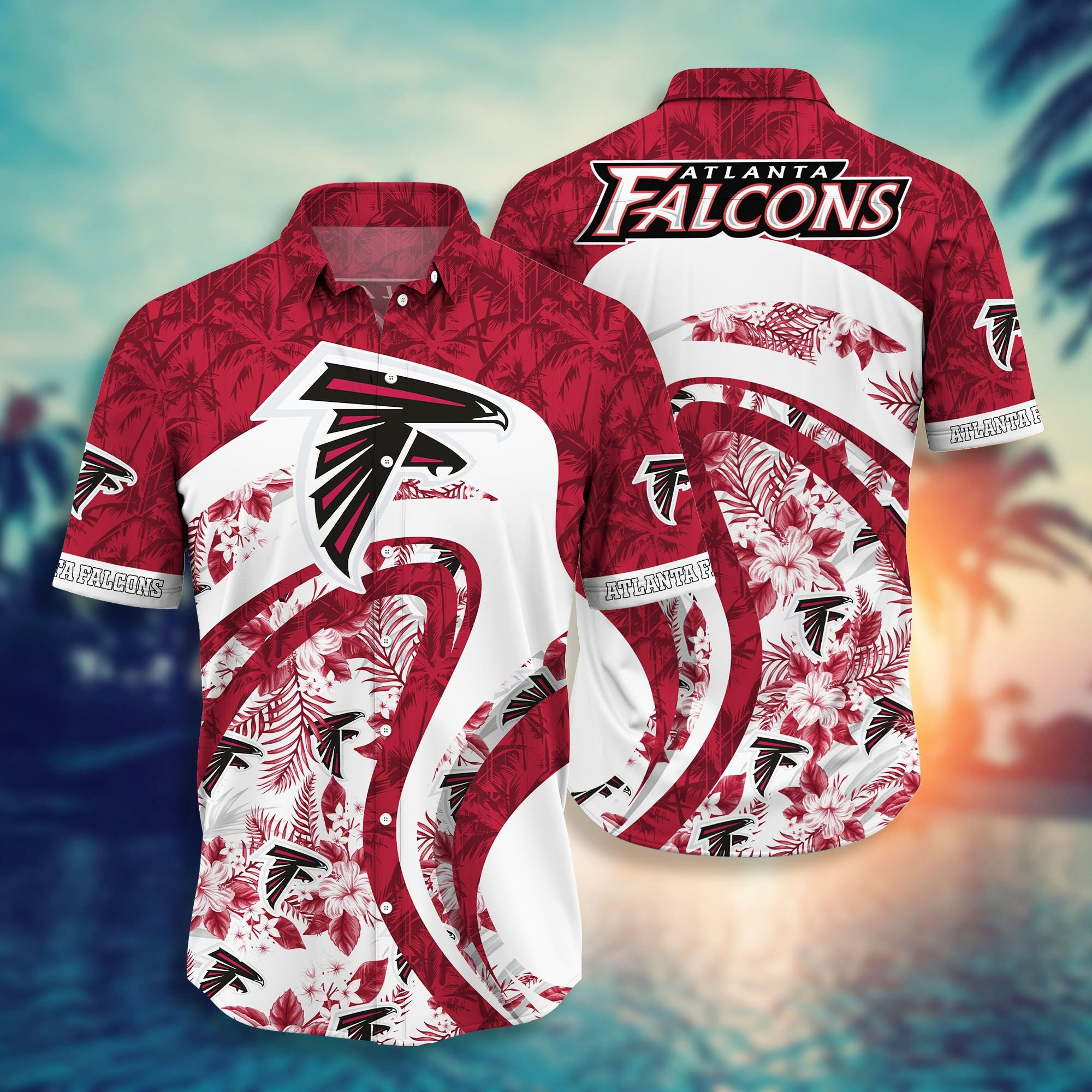 Atlanta Falcons Tropical Beach Summer Hawaiian Shirt Tropical Aloha Button Up