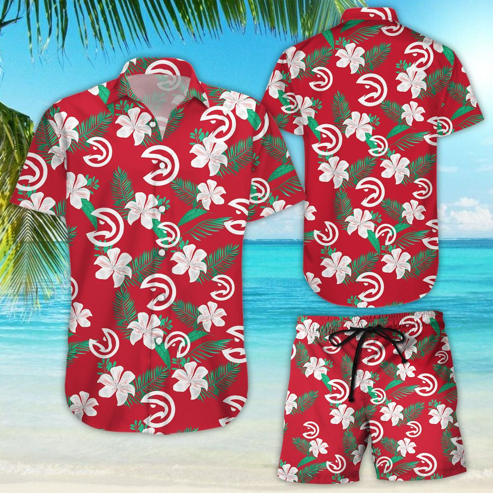 Atlanta Hawks Hawaiian Shirt Tropical Aloha Button Up