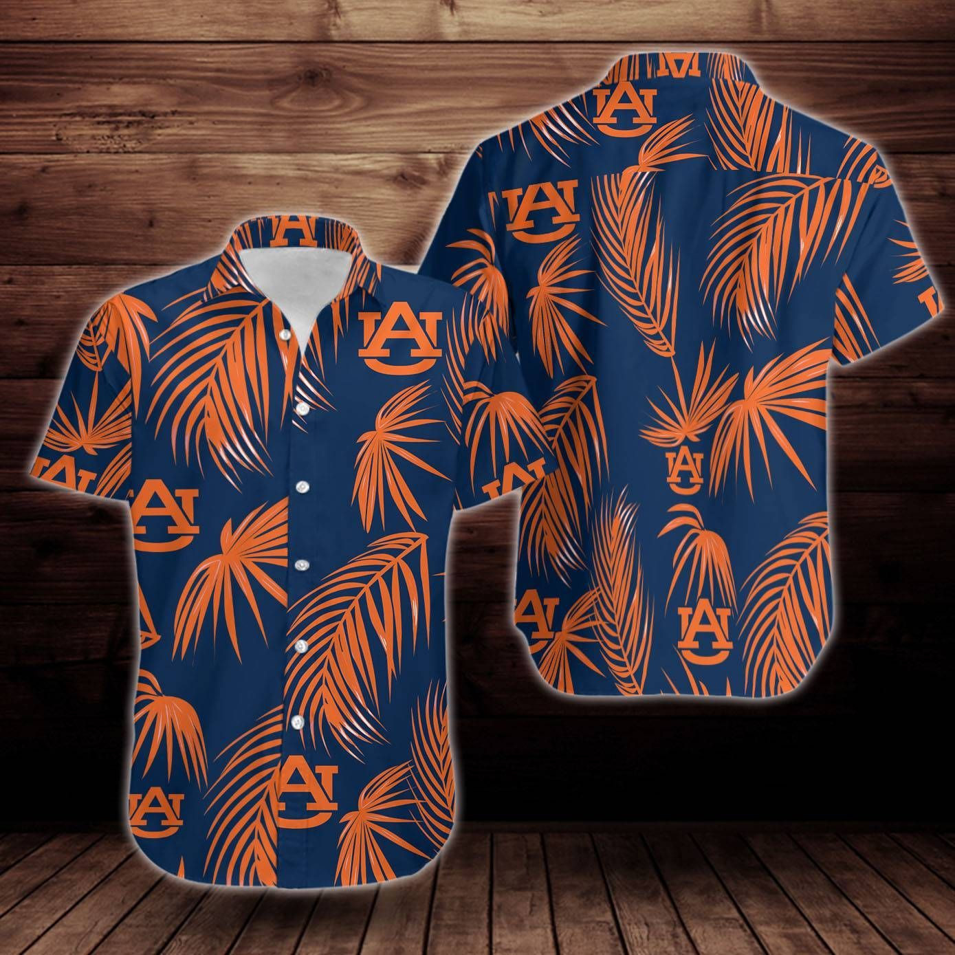 Auburn Tigers Flower Hawaiian Shirt Tropical Aloha Button Up