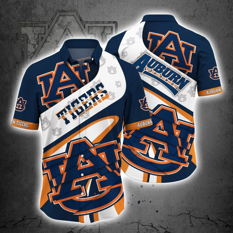 Auburn Tigers Ncaa Hawaiian Shirt Tropical Aloha Button Up
