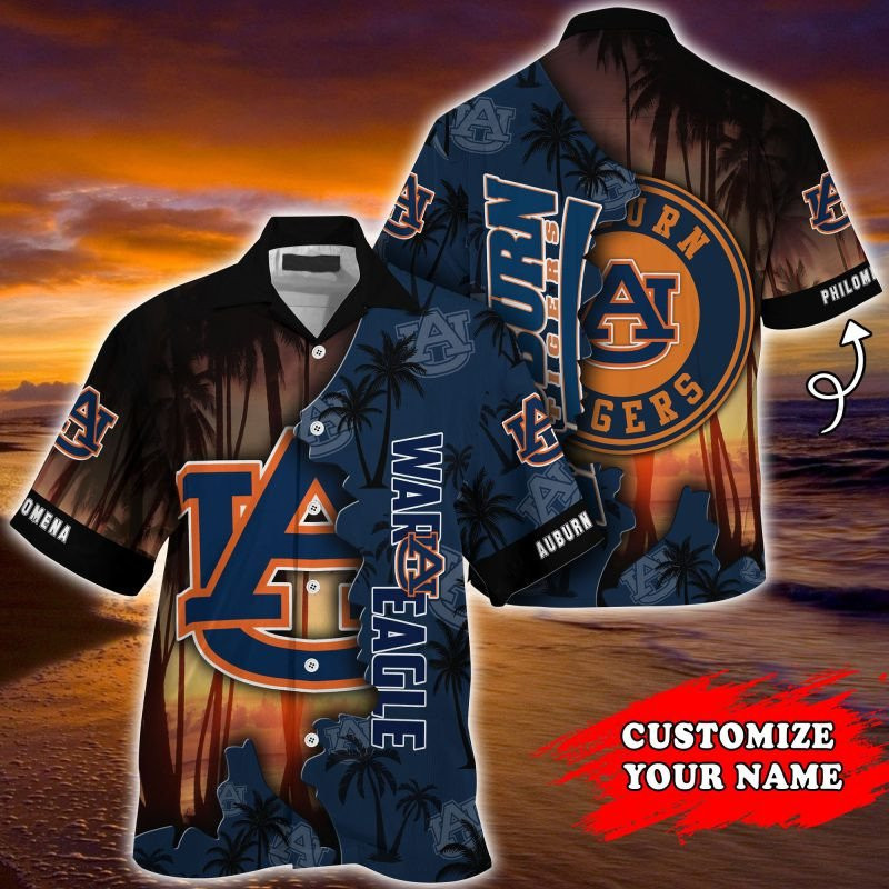 Auburn Tigers Ncaa Personalized Summer Hawaiian Shirt Tropical Aloha Button Up
