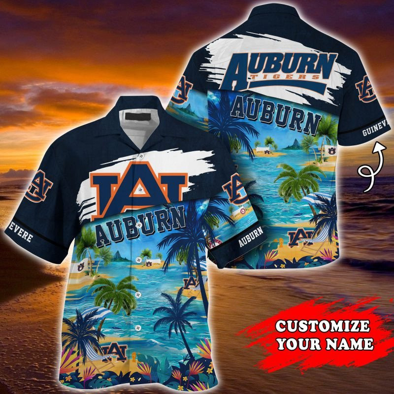 Auburn Tigers Ncaa Personalized Summer Hawaiian Shirt Tropical Aloha Button Up