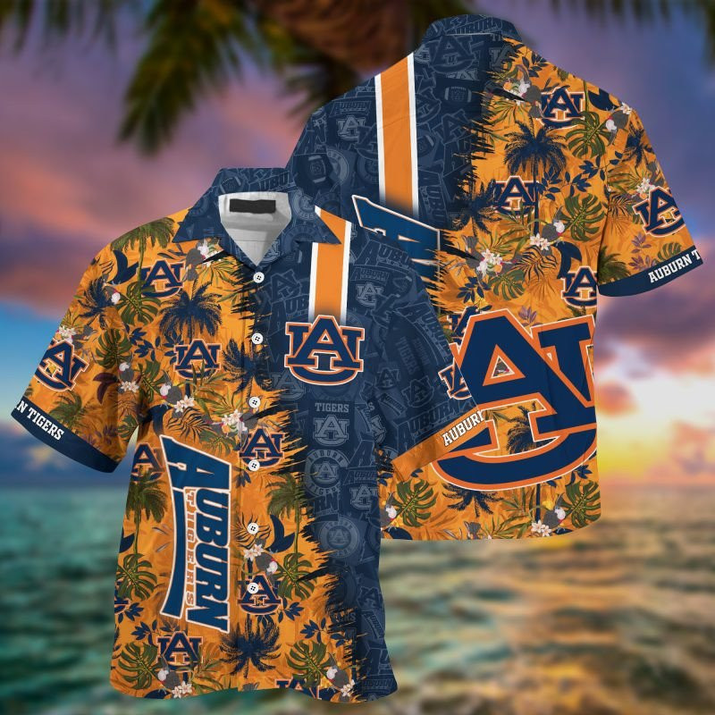 Auburn Tigers Ncaa Summer Hawaiian Shirt Tropical Aloha Button Up