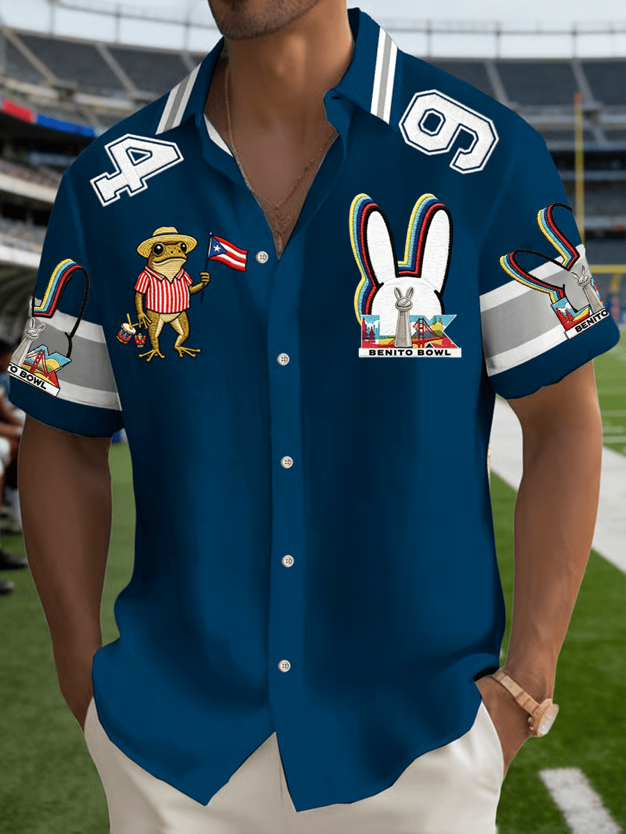 Bad Bunny Benito Bowl Hawaiian Shirt Halftime Show Merch Football Players Gifts Idea