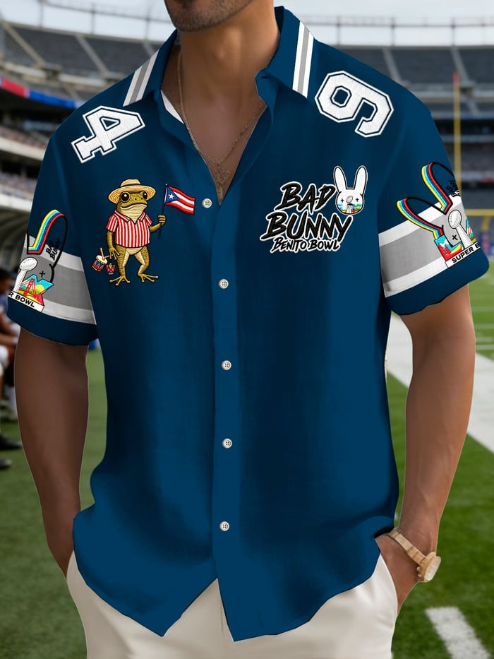 Bad Bunny Benito Bowl Hawaiian Shirt Super Bowl Bad Bunny Clothing Gifts For Football Fans