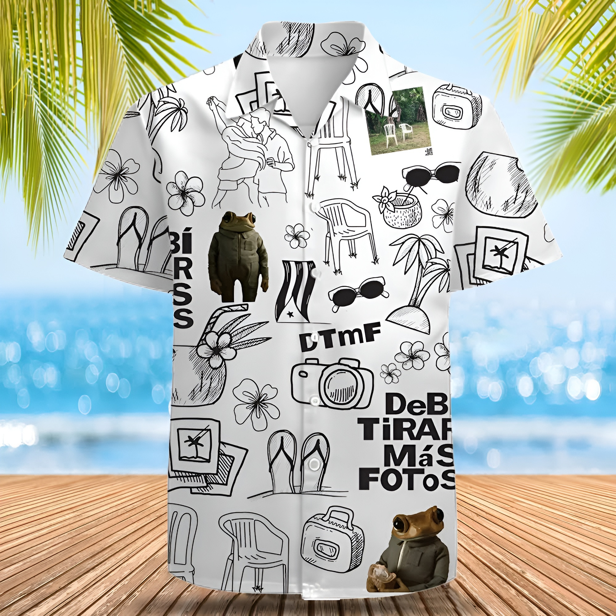 Bad Bunny Frog DTMF Hawaiian Shirt Boricua Football Shirt Bad Bunny Super Bowl Merch